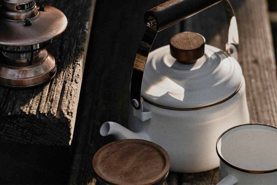 Barebones Enamel Teapot Charcoal